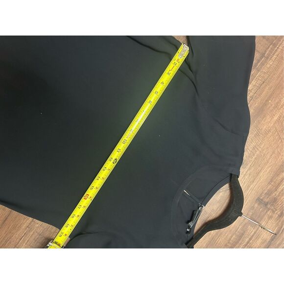 Tibi Navy Blue Sheer Blouse, 100% Rayon Short-Sleeve Shirt, Sz 8 - Picture 3 of 9